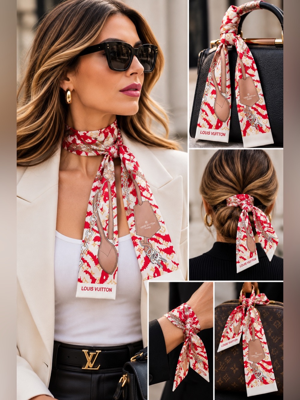 NWT 100% Silk Twilly Scarf – 47” × 3”